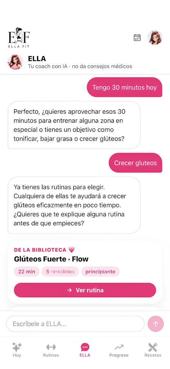 Conversación con ELLA, la coach con inteligencia artificial